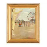 Coney Island Exhibitionist by Pike Powers, Oil on canvas, sold Jan 2025