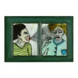 Don't Turn Your Back on Me by Gregory Grenon, Oil on glass, sold Jan 2025