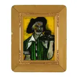 Room Service Please / The Waitress by Gregory Grenon, Oil on glass, sold Jan 2025