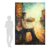Urban Anticipation V by Winston Wingo, Oil on canvas, sold Jan 2025