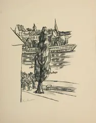 Flusslandschaft by Max Beckmann, 1923, lithograph, sold Dec 2019