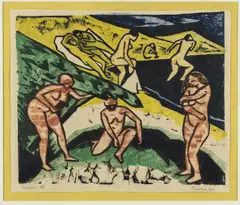Badende III by Max Pechstein, 1911, watercolor, sold Dec 2019