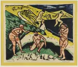 Badende III by Max Pechstein, 1911, watercolor, sold Dec 2019