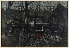 Das Picknick by Emil Scheibe, 1959, oil on board, sold Dec 2019