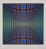 Ohne Titel (Abstrakte Komposition) by Victor Vasarely, 1972, screenprint, sold Dec 2019