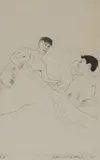 According to Prescriptions of Ancient Magicians' aus: 'illustrations for fourteen poems from C.P. Cavafy by David Hockney, 1966, etching, sold Sep 2019