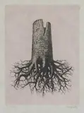 La folie almager' oder 'l'arbre Rose by René Magritte, 1968, etching, sold Sep 2019
