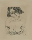 Marietta (mit entblößtem Busen) by Conrad Felixmüller, 1921, lithograph, sold Sep 2019