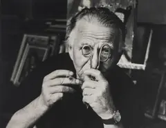 Otto Dix: Künstler Machen Masken, Atelierhaus Hemmenhofen by Stefan Moses, 1964, pencil, sold Sep 2019