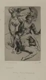 Theseus und Ariadne I by Lovis Corinth, 1914, drypoint, sold Sep 2019
