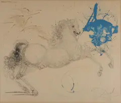 Pegasus' aus der Serie 'Mythologie by Salvador Dalí, 1963, drypoint, sold Dec 2018