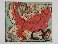 Frau und Kind by A. R. Penck, lithograph, sold Dec 2018