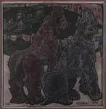 Ohne Titel (Zwei Pudel) by Julius Hüther, 1950, oil, sold Dec 2018