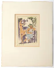 Faune et Marin by Pablo Picasso, 1956, lithograph, sold Dec 2017