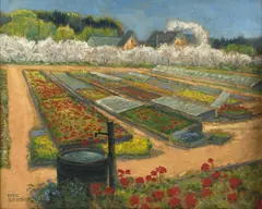 Frühling in der Gärtnerei by Fritz Gartner, 1910, oil on canvas, sold May 2017