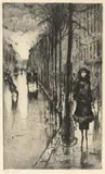 Straße im Regen', erstes Viertel 20. Jahrhundert by Lesser Ury, drypoint, sold May 2017