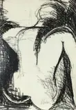 Ohne Titel (Rückenakt) by Max Weiler, 1950, chalk, sold May 2017