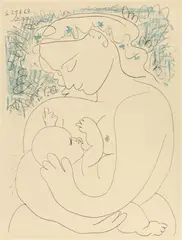 Mutter und Kind by Pablo Picasso, 1963, lithograph, sold May 2017