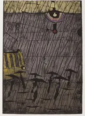 Grosser Regen I by Horst Janssen, 1961, woodcut, sold May 2017