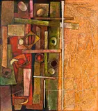 Ohne Titel (Abstrakte Komposition) by Soonpongsri Kamchorn, 1972, oil, sold May 2017