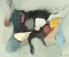 Ohne Titel (Abstrakte Komposition) by Tadeusz Kantor, 1964, oil on canvas, sold May 2017