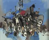 Ohne Titel (Abstrakte Komposition) by Tadeusz Kantor, 1964, oil on canvas, sold May 2017