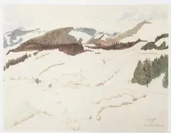 In Graubünden by Erich Heckel, 1947, watercolor, sold Dec 2016