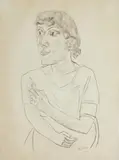 Sarika mit Zigarette by Max Beckmann, 1922, chalk, sold Dec 2016