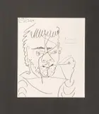 Le Fumeur (Hommage à Daniel-Henry Kahnweiler) by Pablo Picasso, 1964, lithograph, sold Dec 2016