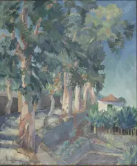 Südländisches Motiv mit Platanen by Roland Hettner, 1927, oil on canvas, sold Dec 2016