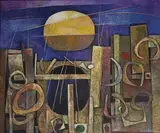 Ohne Titel (Abstrakte Komposition) by Soonpongsri Kamchorn, 1972, oil, sold Dec 2016
