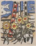 Composition aux Tournesols by Fernand Léger, 1950, lithograph, sold Jun 2016