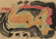 Künstlerpostkarte 'Weiblicher liegender Akt by Franz Radziwill, 1921, pencil, sold Jun 2016