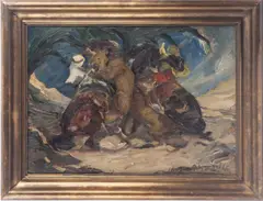 Löwengruppe by Otto Dill, 1918, oil on board, sold Jun 2016