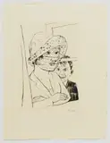 Dame mit Knabe' (Minna Beckmann-Tube und Sohn Peter) by Max Beckmann, 1923, drypoint, sold Dec 2015