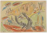 Künstlerpostkarte 'Landschaft mit Kirche by Franz Radziwill, 1921, pencil, sold Dec 2015