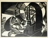 Christus und Judas by Karl Schmidt-Rottluff, 1918, woodcut, sold Dec 2015