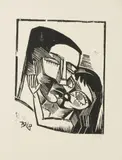 Kuß in Liebe by Karl Schmidt-Rottluff, 1918, woodcut, sold Dec 2015