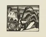 Landschaft mit Kastanienallee by Karl Schmidt-Rottluff, 1919, woodcut, sold Dec 2015
