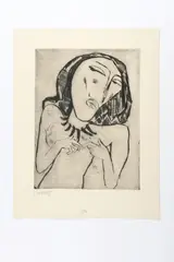 Weiblicher Akt by Karl Schmidt-Rottluff, 1915, drypoint, sold Dec 2015