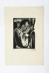 Lesender Mann by Karl Schmidt-Rottluff, 1922, woodcut, sold Dec 2015