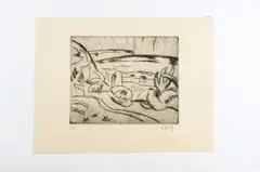 Ostseeküste by Karl Schmidt-Rottluff, 1920, drypoint, sold Dec 2015
