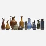 Collection of eleven vessels by Gunnar Nylund, c. 1960, glazed stoneware, sold Nov 2022