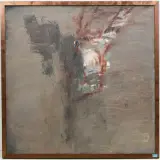 Figure rouge vert by Miklos Bokor, 2000, oil on canvas, sold Jun 2025