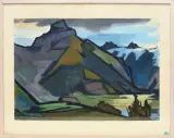 Berglandschaft by Horst de Marées, 1956, watercolor, sold Jun 2025