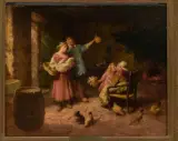 Zur Feier des Tages by Camillo Innocenti, oil on board, offered Jun 2025