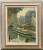 Am Seineufer in Paris by Bernard Lamotte, oil on canvas, sold Jun 2025