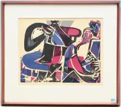 Eros I (Duett) by HAP Grieshaber, 1953, color woodcut, offered Jun 2025