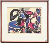 Eros I (Duett) by HAP Grieshaber, 1953, color woodcut, offered Jun 2025