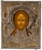 Russisch, 2.Hälfte 19.Jh by Mandylion mit Oklad, tempera, offered Jun 2025